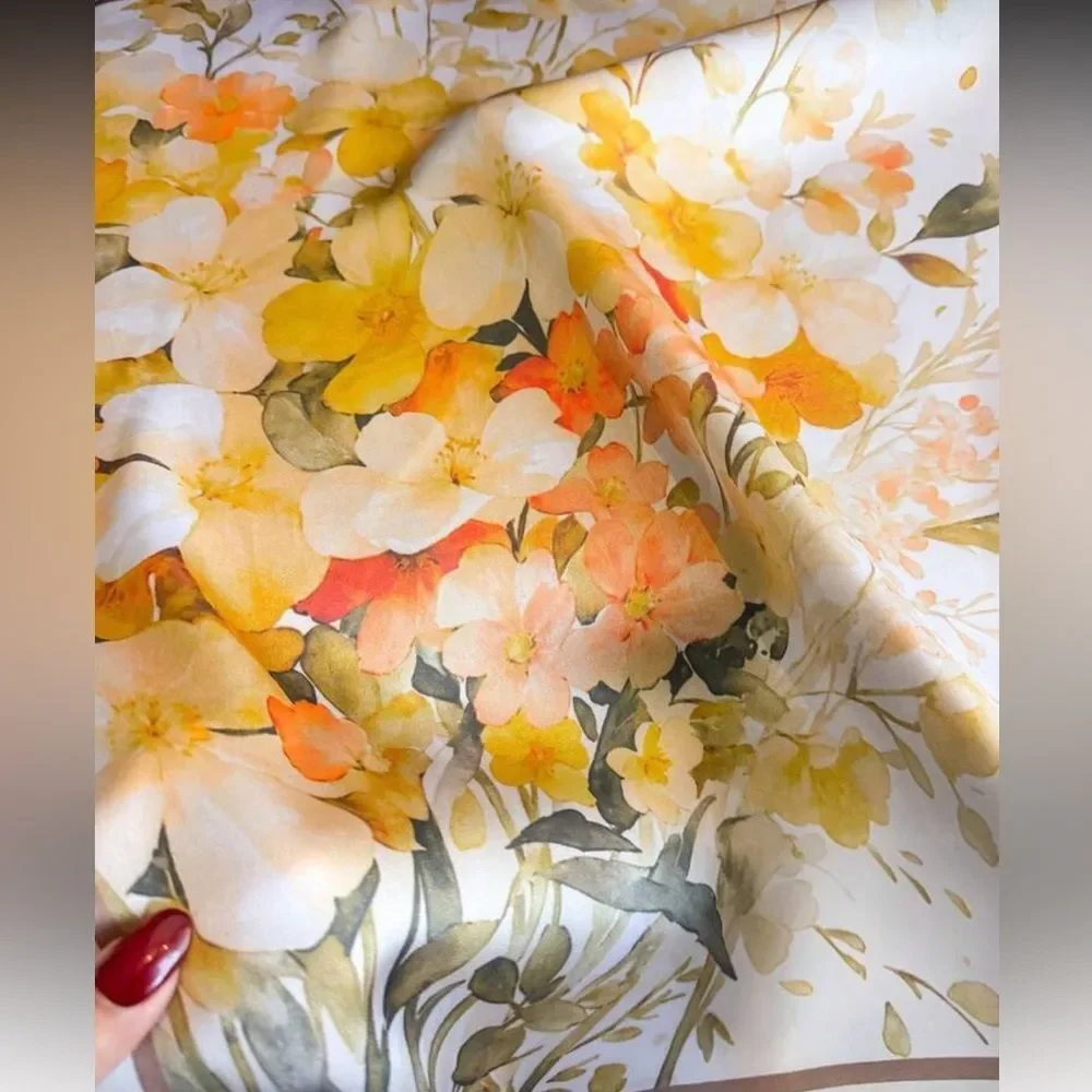 Yellow Floral Scarf N1390